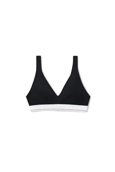 V-Neck Bralette in Ribbed Jersey