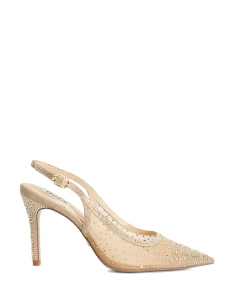 Dune London Embellished Stiletto Heel Slingback Shoes Blush