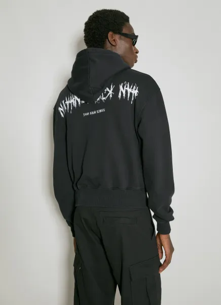 Upside Down Cropped Hooded Sweatshirt