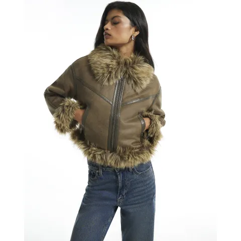 River Island Faux Fur Lined Jacket