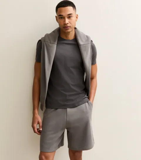Men's Mid Grey Regular Drawstring Shorts