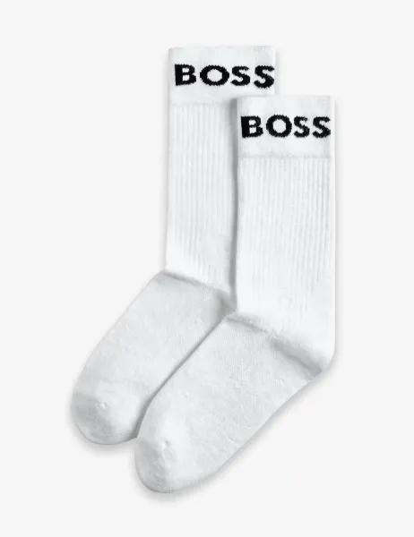 Boss 2 Pack Cotton Rich Sports Socks White