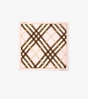 Watercolour Check Silk Scarf in Bow pink