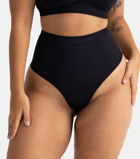 Women's Black High Waist Briefs