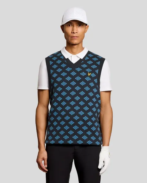 Lyle & Scott Cotton V-Neck Argyle Vest