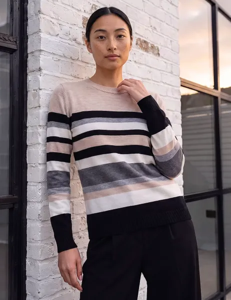 Roman Petite Striped Crew Neck Jumper Multi