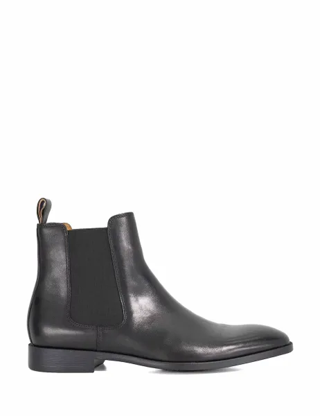 Dune London Wide Fit Leather Chelsea Boots Black