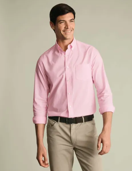 Charles Tyrwhitt Slim Fit Easy Iron Pure Cotton Shirt Pink