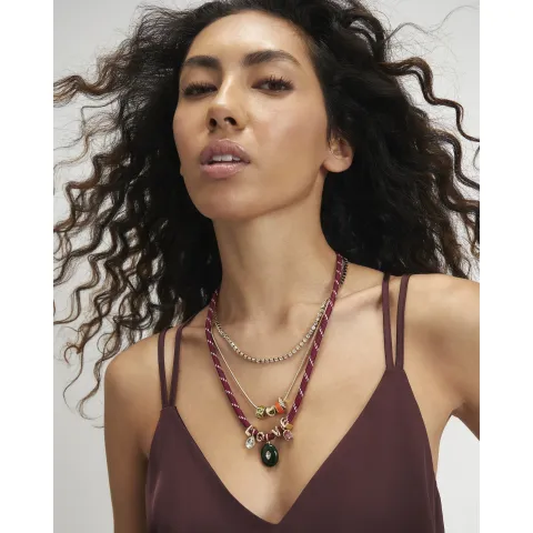River Island Layered Love Corded Charm Necklace