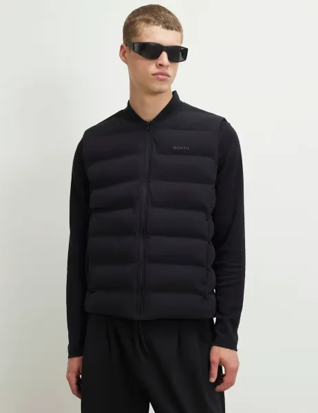 River Island Padded Quilted Gilet Black