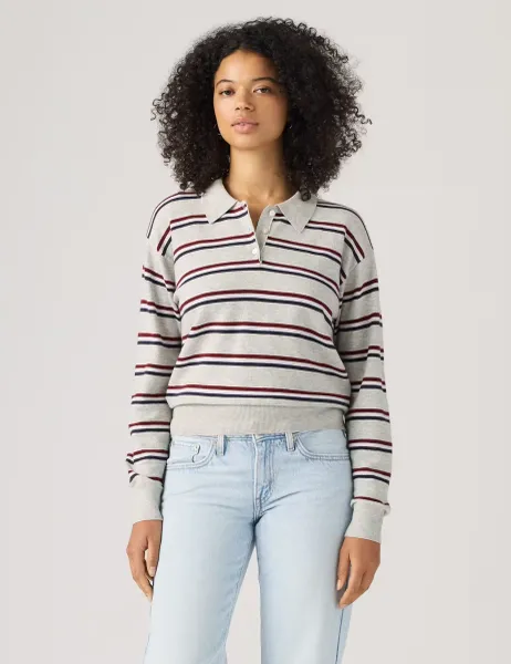 Levi's Levi's Cotton Blend Striped Polo Neck Jumper