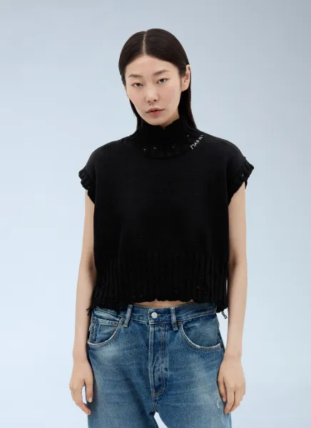 High Neck Cropped Sweater