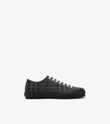 Check Nylon Blend Sneakers in Iron grey