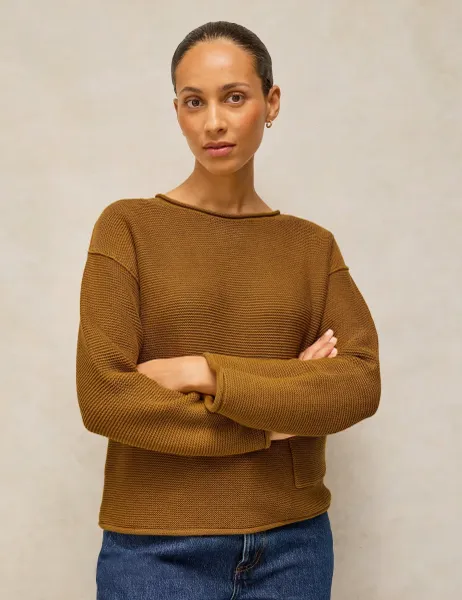 White Stuff Pure Cotton Crew Neck Jumper Green