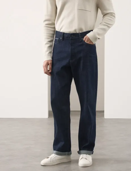 Autograph Loose Fit Pure Cotton Japanese Selvedge Jeans Indigo