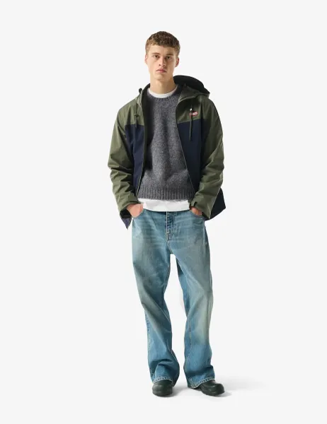 Waterproof Hooded Jacket Green Mix