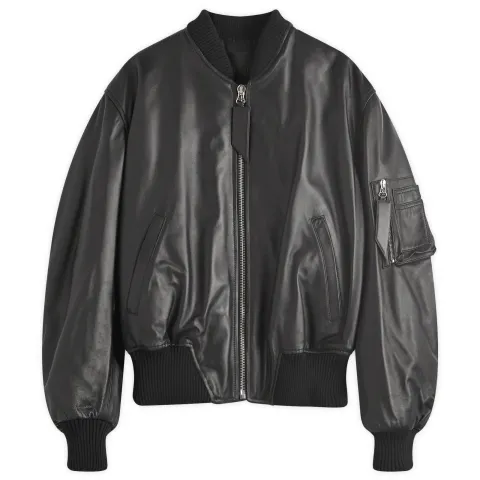 Anja Leather Bomber Jacket