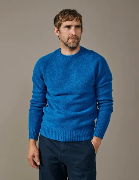 Aubin Pure Wool Crew Neck Jumper Cobalt