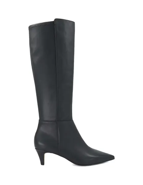 Dune London Shasa Leather Pointed Toe Knee High Boots