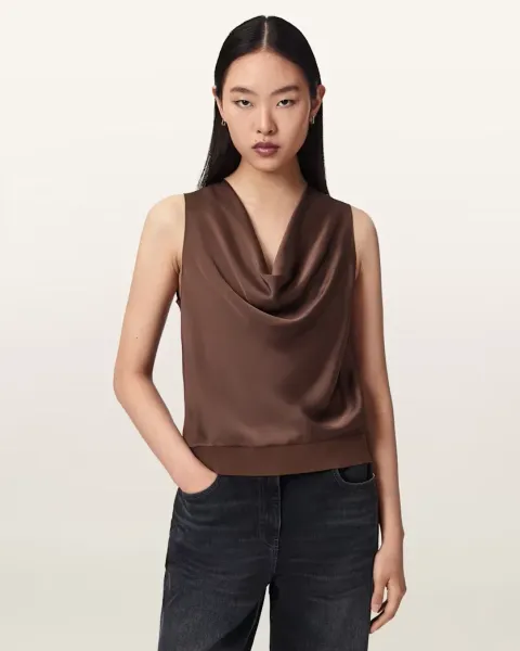 Zoey Sleeveless Cowl Neck Tank Top