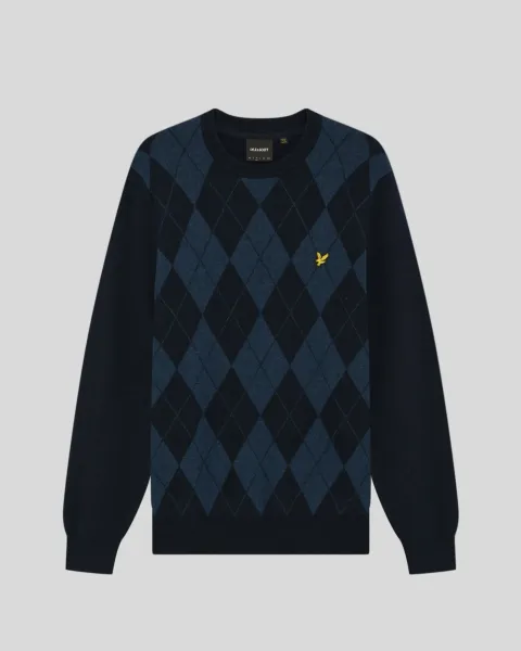 Lyle & Scott Cotton Merino Argyle Jumper