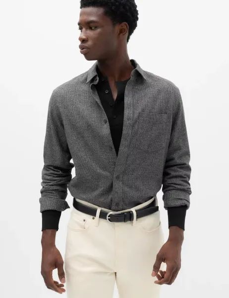 Marks & Spencer Pure Cotton Flannel Shirt Black Mix