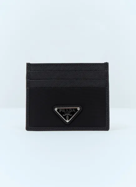 Re-Nylon And Saffiano Leather Cardholder