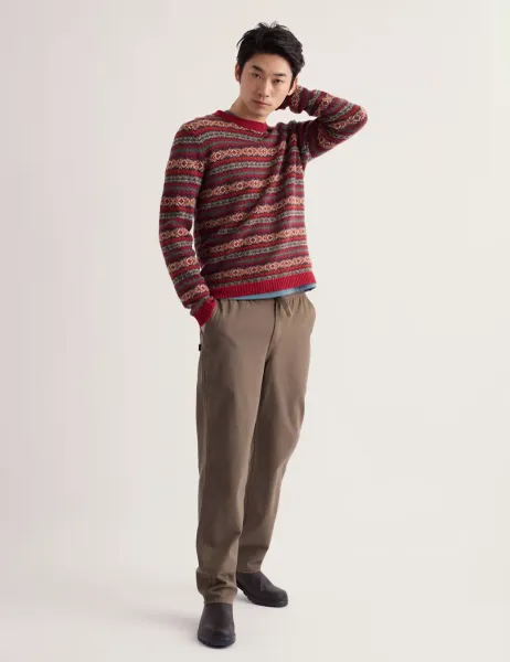 Seasalt Cornwall Lambswool Rich Fair Isle Crew Neck Jumper Red Mix