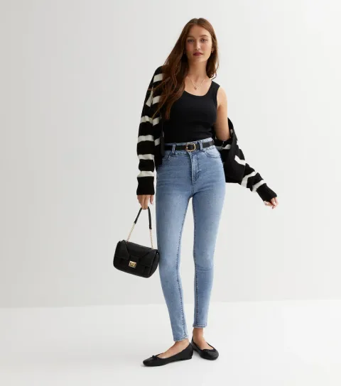 Women's Pale Blue Lift & Shape High Waist Yazmin Skinny Jeans