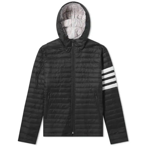 Four Bar Stripe Nylon Down Jacket