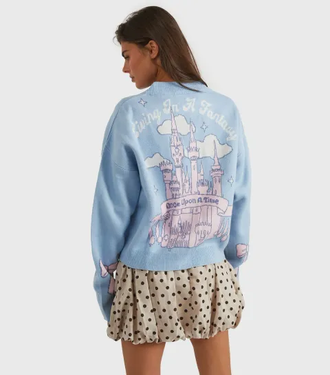 Women's Light Blue Disney Fantasy Knit Cardigan