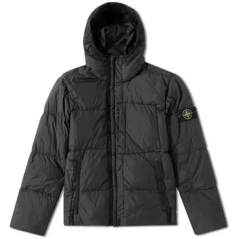 Garment Dyed Crinkle Reps Hooded Down Jacket