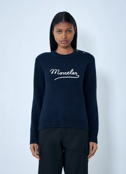 Embroidered Logo Wool Sweater