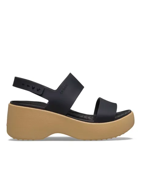 Crocs Brooklyn Sky Platform Wedge Sandals Black