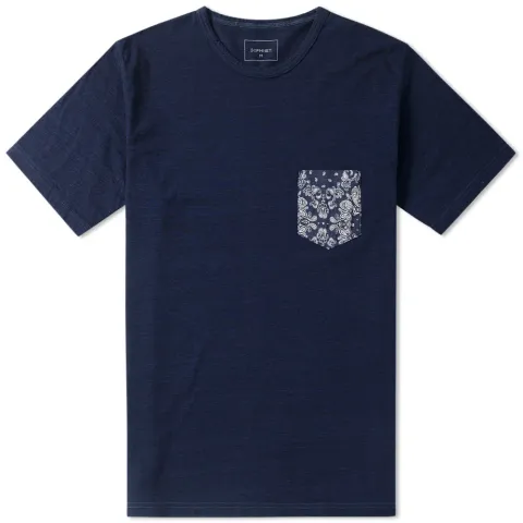 SOPHNET. Bandana Pocket Indigo Tee