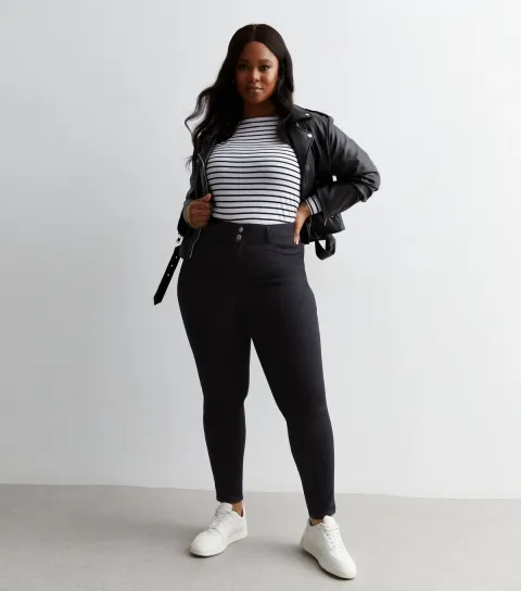 Women's Plus Size Black Lift & Shape High Waist Yazmin Skinny Jeans Curves