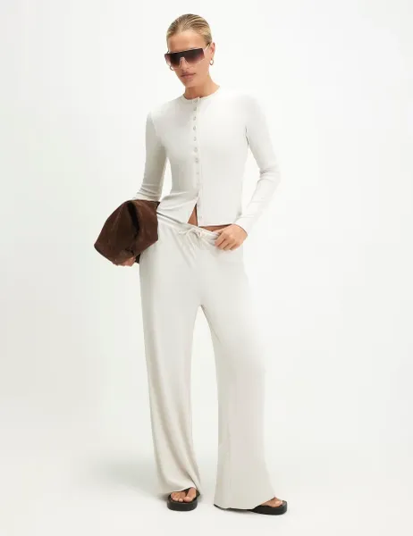 River Island Soft touch Wide Leg Joggers Cream