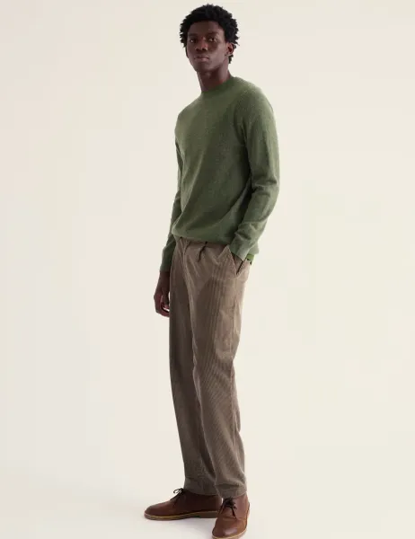 Seasalt Cornwall Prow Merino Wool Rich Crew Neck Jumper Olive