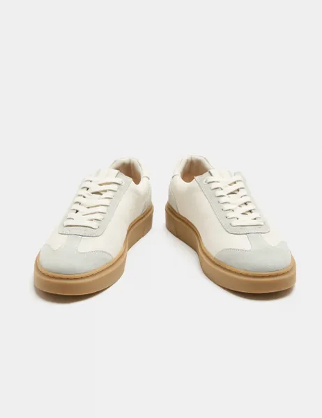 Autograph Leather T-Toe Cupsole Trainers Neutral