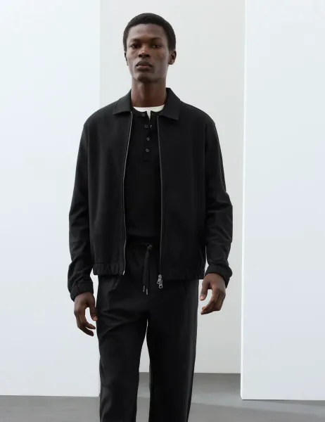 Autograph Pure Cotton Twill Zip Through Overshirt