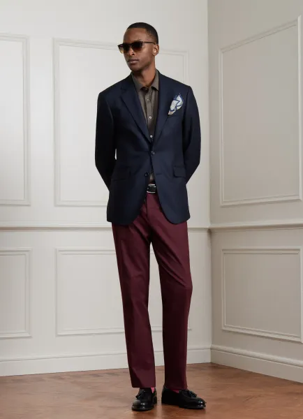 Hackett Classic Fit Stretch Cotton-Cashmere Trouser