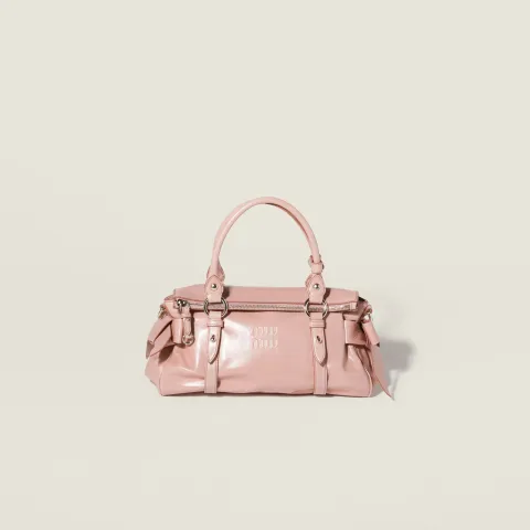 Shiny leather handbag