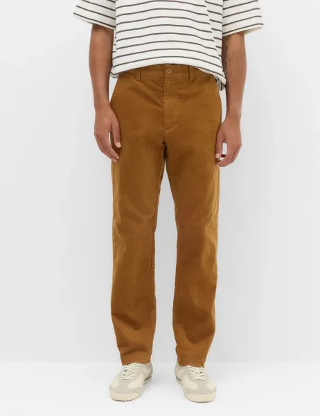 Marks & Spencer Regular Fit Corduroy Stretch Chinos Bronze