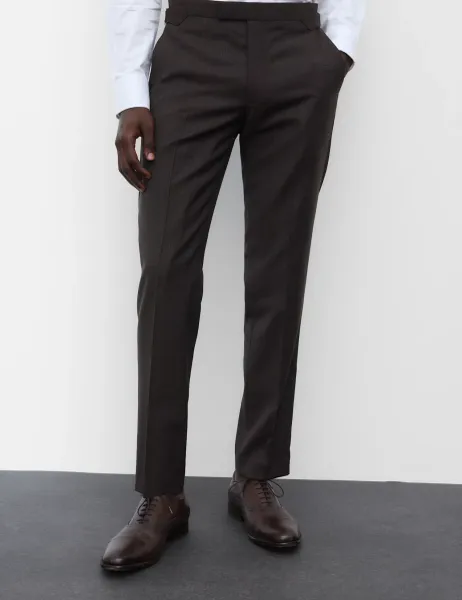 Autograph Tailored Fit Wool Blend Suit Trousers Teak