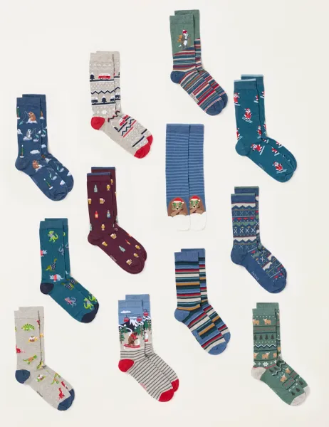 FatFace 12 Days of Socks Advent Calendar Multi