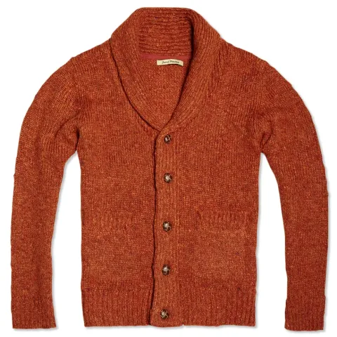Nepped Shawl Collar Cardigan