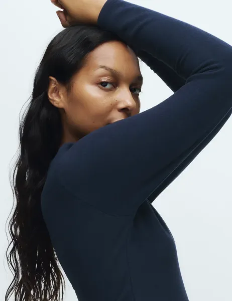 Marks & Spencer Heatgen Maximum Thermal Fleece Top Navy