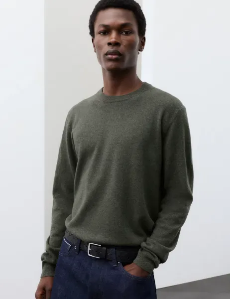 Autograph Pure Cashmere Crew Neck Jumper Khaki/Olive