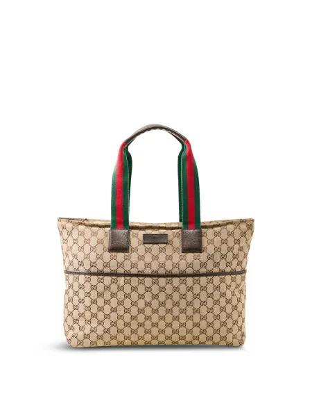 Vintage Gucci Web Zip Tote Large