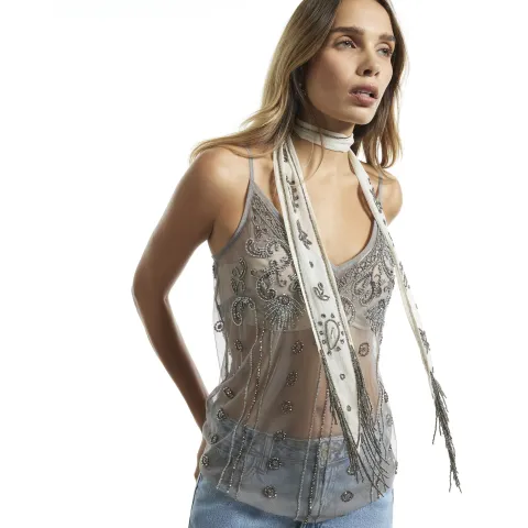 River Island Embellished Skinny Scarf